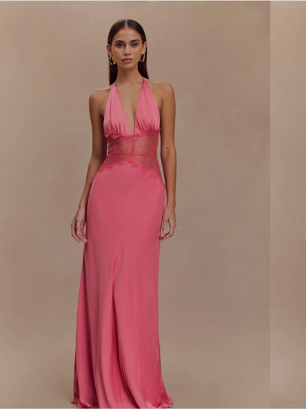 Lace and Satin Maxi Dress